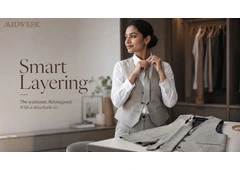 Oat Grey Waistcoat with Detachable Tie for Women - Find Smart Office Style | Midweek