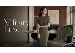 Military Luxe Panel Detailed Dress for Women - Get Refined Formal Wear | Midweek